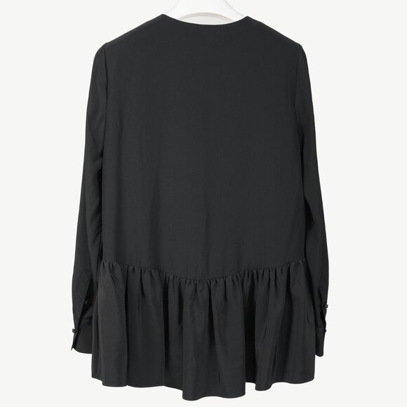 Tibi Black Silk CDC Peplum Top - Picture 3 of 10
